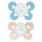 Chicco Physio Comfort Silikon Schnuller 2 Stück Hellblau Beige 6-16m