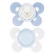 Chicco Physio Comfort Silikon Schnuller 2 Stück Hellblau Weiß 0-6m