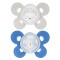 Chicco Physio Comfort Nacht Silikon Schnuller 2 Stück Beige Blau 16-36m