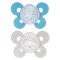 Chicco Physio Comfort Nacht Silikon Schnuller 2 Stück Hellblau Beige16-36m