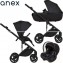 Trio Anex Eli Midnight (Navicella,Telaio,Seduta Passeggino,Seggiolino Auto Cosmo e Adattatori per Gruppo 0+)