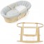 Cesta Porta Enfant Pasito a Pasito Vimini Naturale + Supporto e Rivestimento Grigio