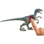 Dinosauro Mattel Jurassic World Battle Damage Velociraptor Blue