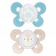Chicco Physio Comfort Silikon Schnuller 2 Stück Hellblau Beige 6-16m