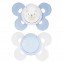 Chicco Physio Comfort Silikon Schnuller 2 Stück Hellblau Weiß 0-6m