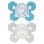 Chicco Physio Comfort Nacht Silikon Schnuller 2 Stück Hellblau Beige16-36m