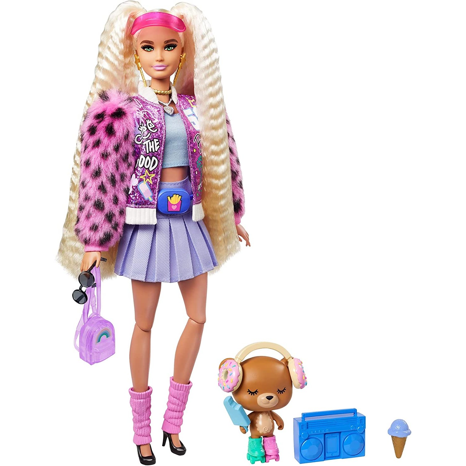 Image of Bambola Barbie Extra N.8 con 15 Accessori